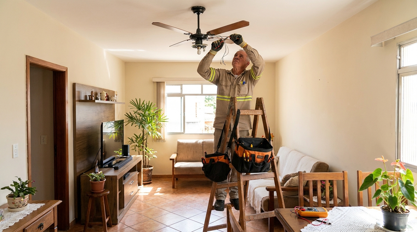 Montagem de ventilador de teto em Fortaleza‑CE